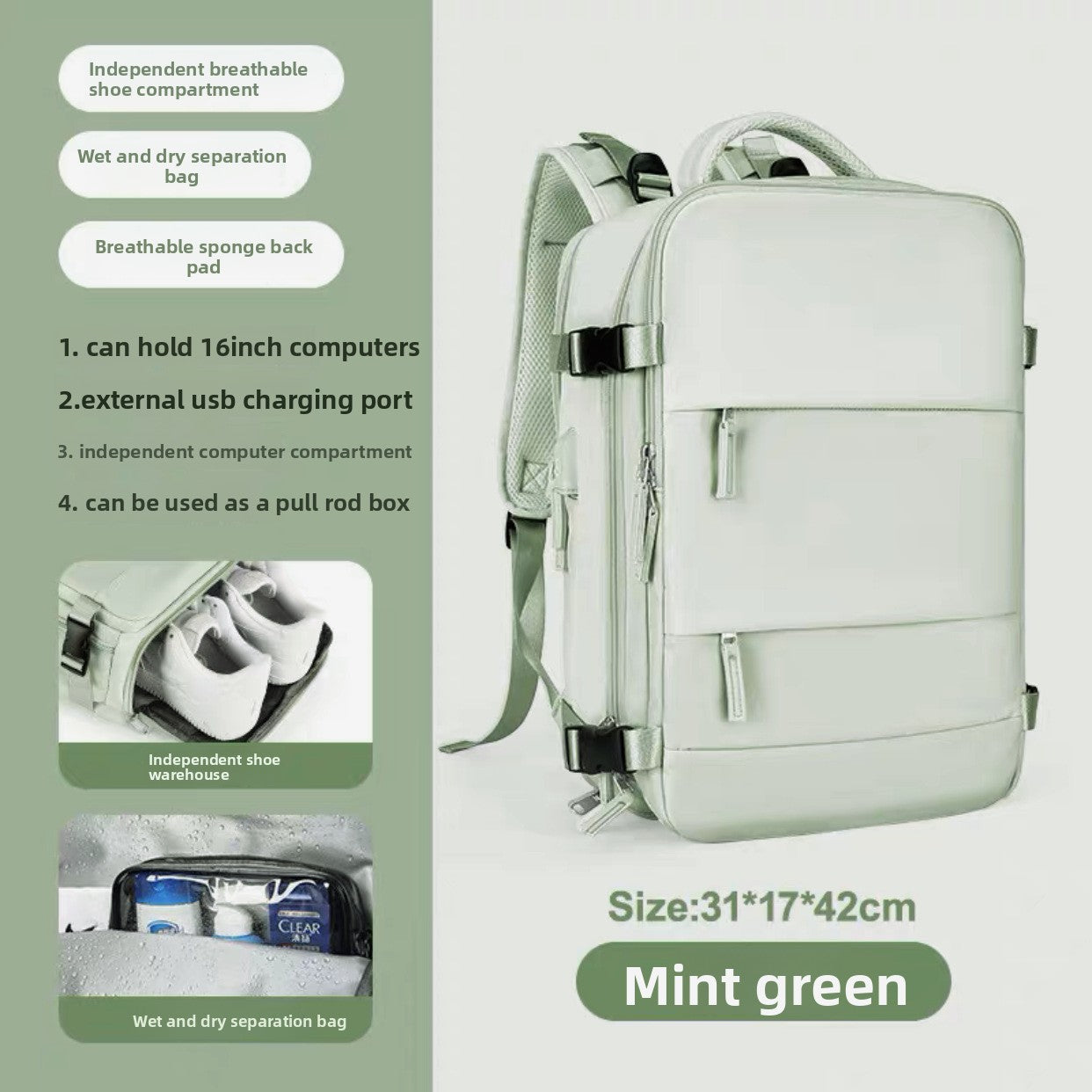 Zaino Impermeabile Grande Capacità 🎒 | 20-35L | Antifurto & Traspirante