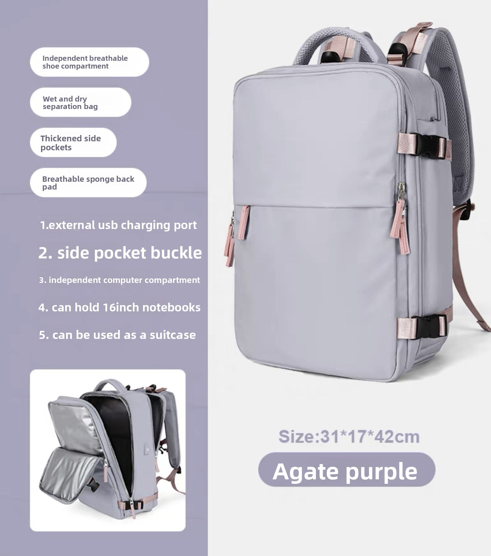 Zaino Impermeabile Grande Capacità 🎒 | 20-35L | Antifurto & Traspirante