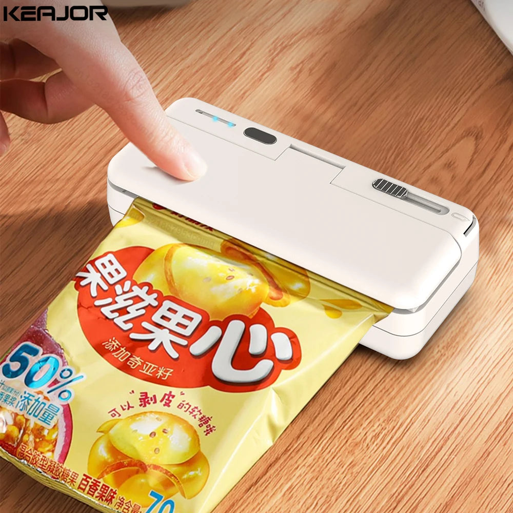 ✨ Mini Sigillatrice 2in1 🔒 Sigilla & Conserva i Tuoi Alimenti 🍪 Portatile & Ricaricabile USB 🔋