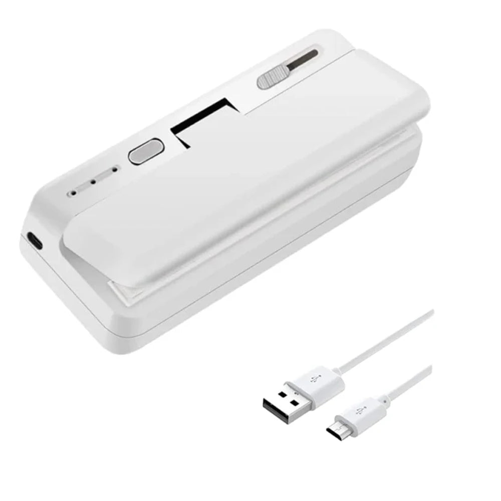 ✨ Mini Sigillatrice 2in1 🔒 Sigilla & Conserva i Tuoi Alimenti 🍪 Portatile & Ricaricabile USB 🔋