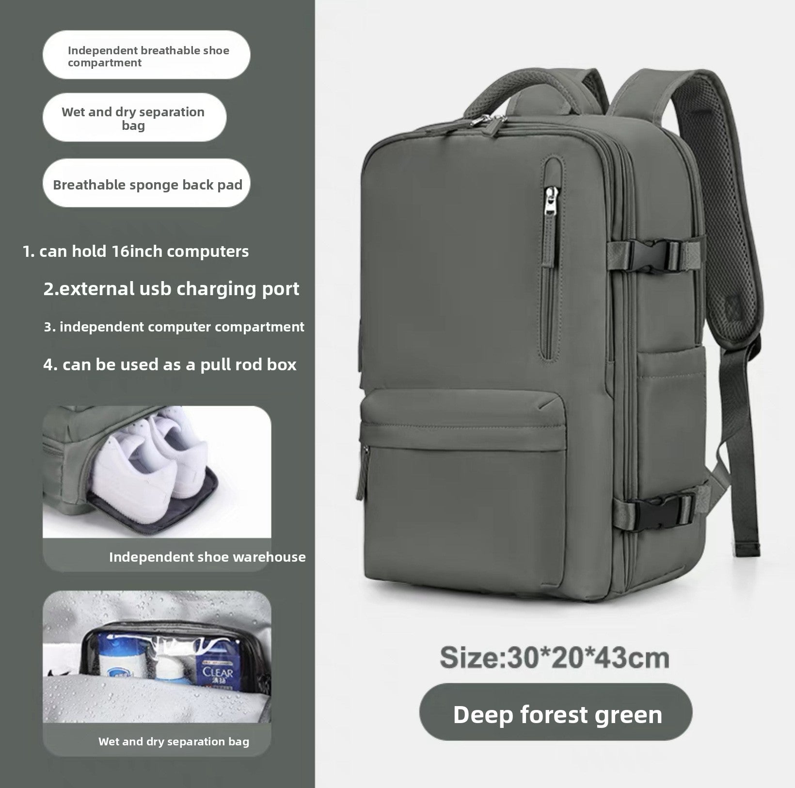 Zaino Impermeabile Grande Capacità 🎒 | 20-35L | Antifurto & Traspirante